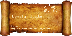 Hlavaty Tivadar névjegykártya